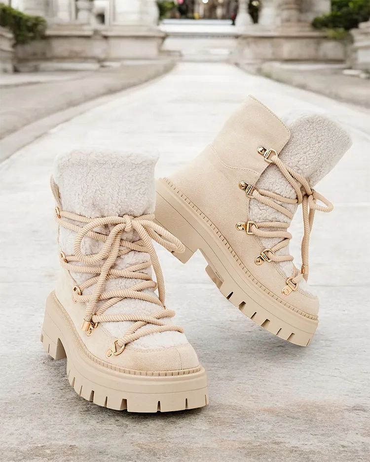 Royalfashion Lozin lace-up women's snow boots