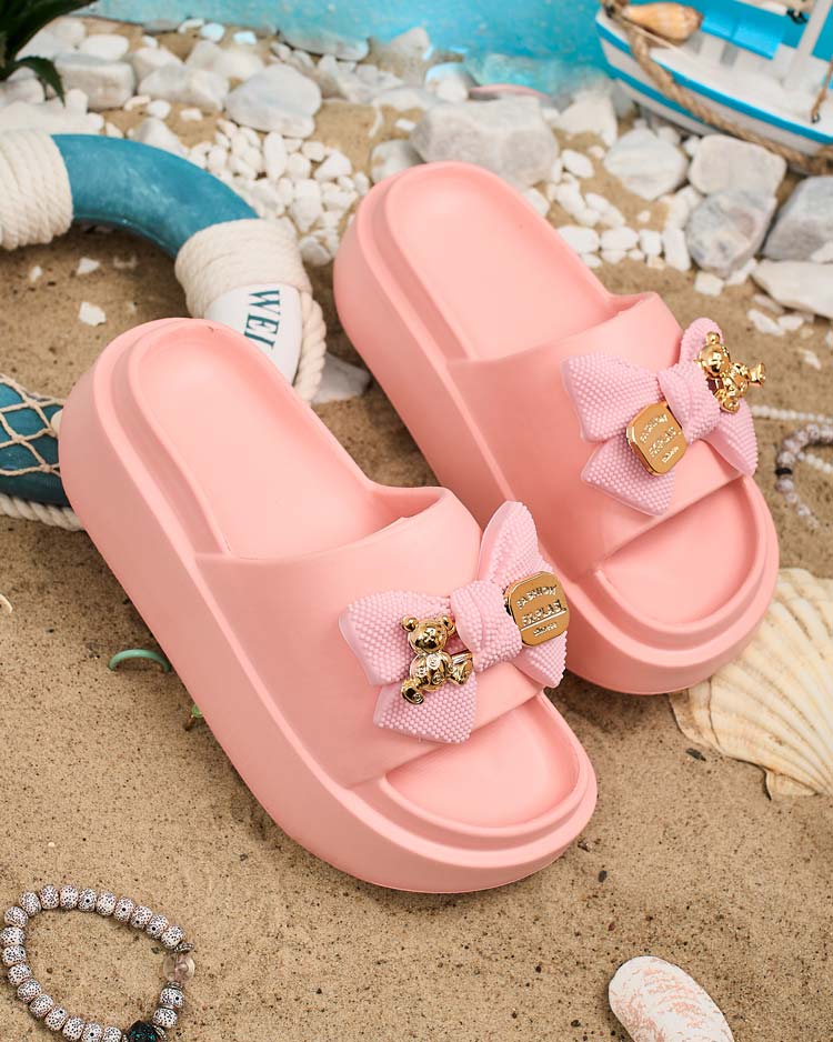 Royalfashion Naiste kummist flip-flopid dekoratiivse vibuga Nilm