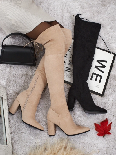 Beežid nahast elegantsed Flora naiste poolsaapad sügiseks