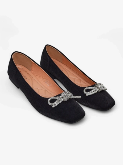 Royalfashion Women's ballerinas with a bow and shine Ofenal