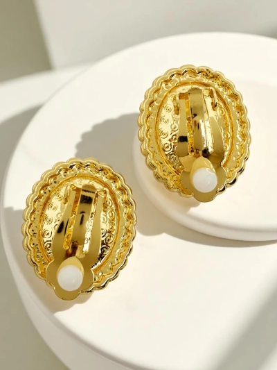 Royalfashion Women's clip-on earrings with crystal and cubic zirconia