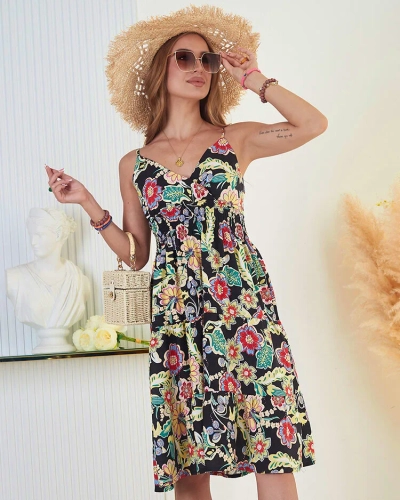 Royalfashion Женское хлопковое платье с цветочным узором