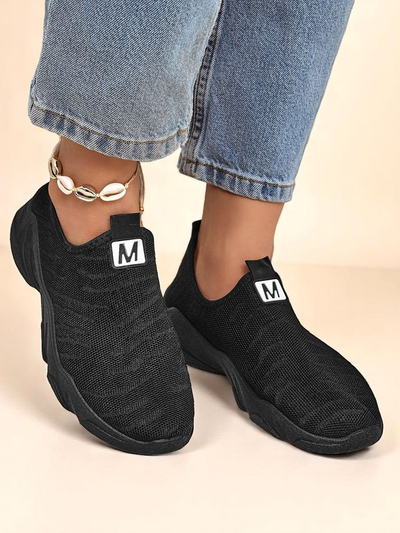 Royalfashion Women's Slip-On Fabric Sports Shoes Flex Move