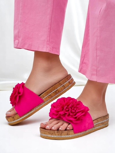 Royalfashion Women's sliders with flowers Focce