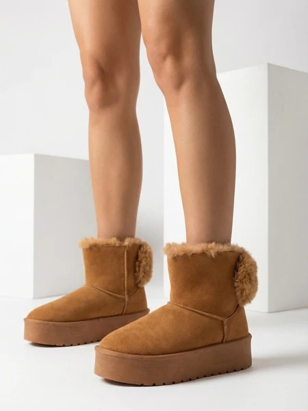 Royalfashion Boots a'la snow boots for women in camel color Goroggo