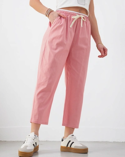 Royalfashion Naiste puuvillased laiad püksid nööridega