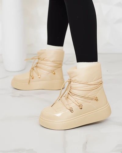 Royalfashion Women's slip-on snow boots in beige Dabenda