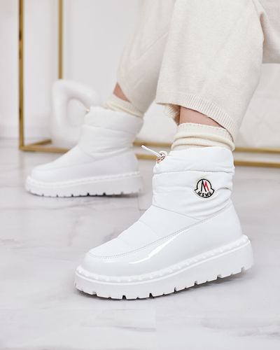 Royalfashion Women's slip-on snow boots in white color Ireda