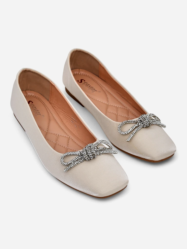 Royalfashion Женские балетки с бантом и блестками Ofenal