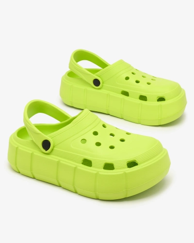 Royalfashion Neoonrohelised naiste flip-flopsid aetud kaunistustega Mightty