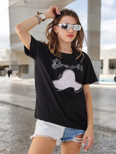 Royalfashion Women's cotton blouse with print