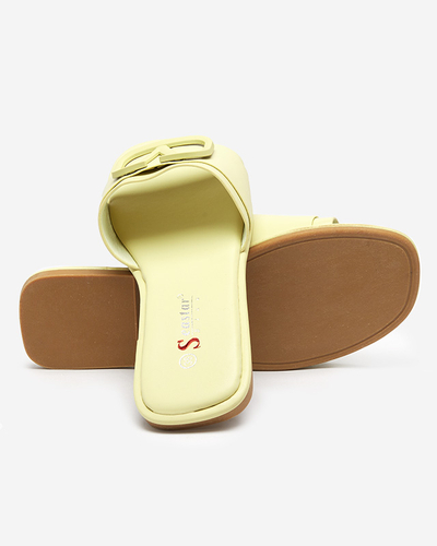 Зеленые женские тапочки Cartec из экокожи - Обувь