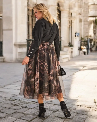 Royalfashion Kvina's Et-Lag Midi Skirt