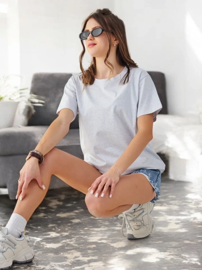Royalfashion Women's Cotton Casual T-Shirt with Round Neck