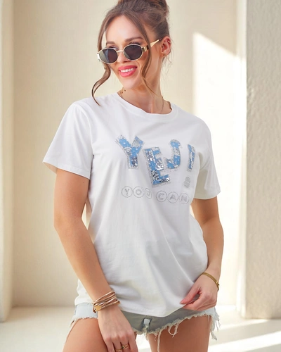 Royalfashion Женская футболка из хлопка Да!