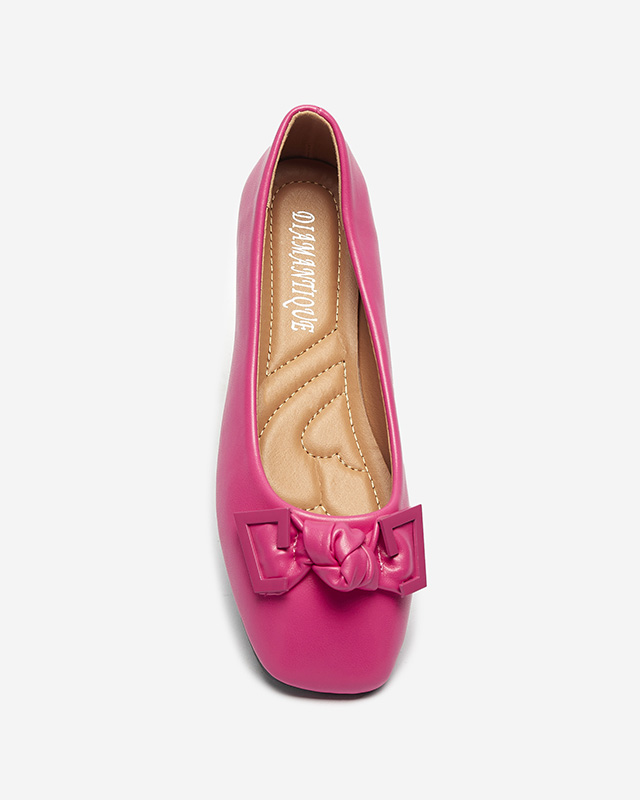 Women's pink ballerinas with decoration on the nose Caxien- Footwear