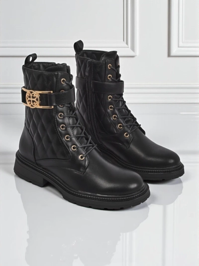 Tepitud ökoloogilisest nahast naiste poolsaapad Sable Rose