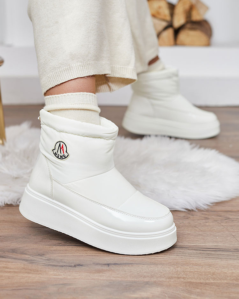 Royalfashion Women's slip-on snow boots in white color Ademra
