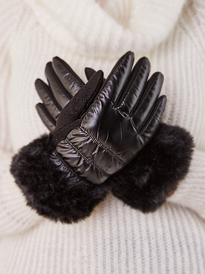 Royalfashion Women's gloves with fur