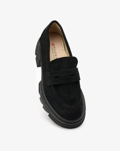 Royalfashion Black women's openwork moccasins Lace Glide