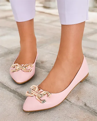 Royalfashion Svartar konur ballerina flötur með uppbrotsáleðingu á tánum Figgda