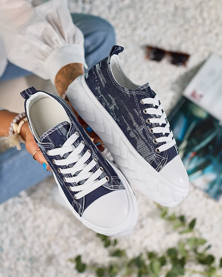 Royalfashion mereväe sinised naiste teksatossud hõõrutud Nerolera