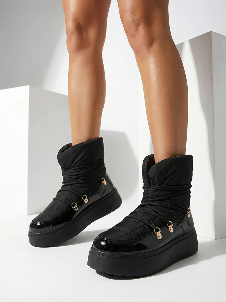 Royalfashion Женские сапоги-скороходы черного цвета Dabenda