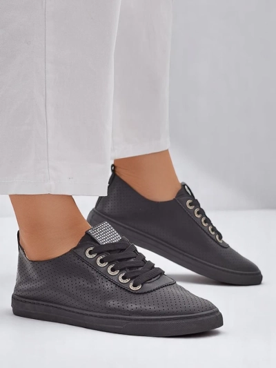 Royalfashion Women's sneakers with rhinestones Cytorrie