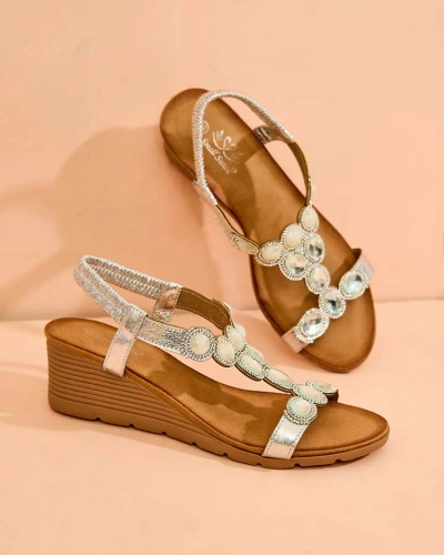 Royalfashion Women's sandals with zirconia Obrina