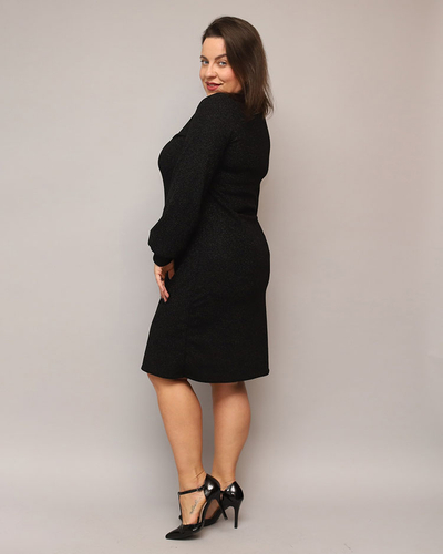 Royalfashion Glittery naiste kleit enne põlve must PLUS SIZE
