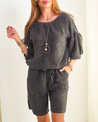 Royalfashion Puuvillast ja linasest riidest naiste suvine komplekt