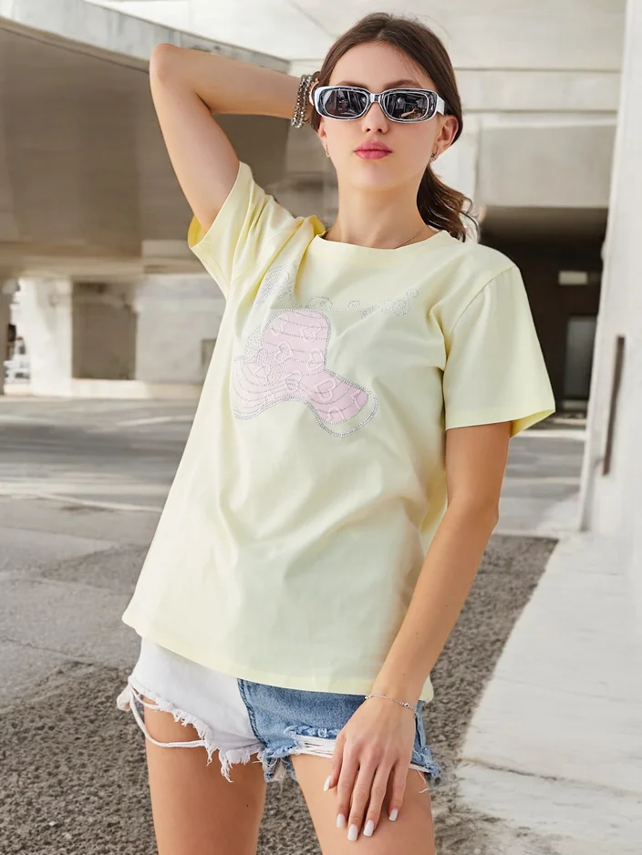 Royalfashion Naiste puuvillane pluus printimisega