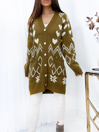 Royalfashion Patterned mustard women's bedspread sweater