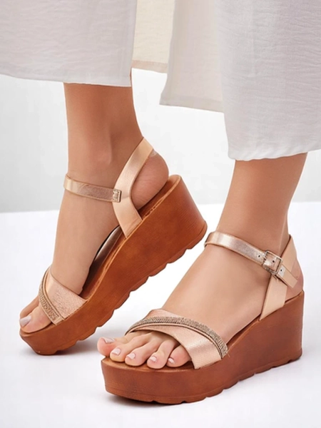 Женские wedges-сандалии Royalfashion с Rhinestones и блестками Aurora Glow
