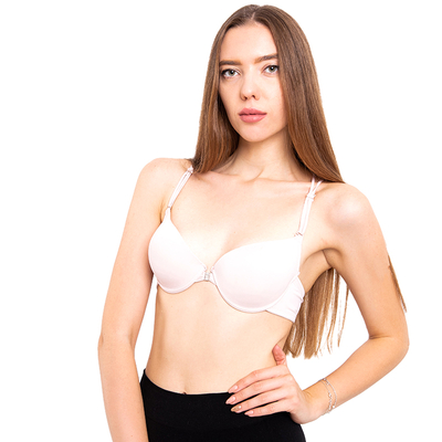 Light pink women's push-up bra without closure - Underwear