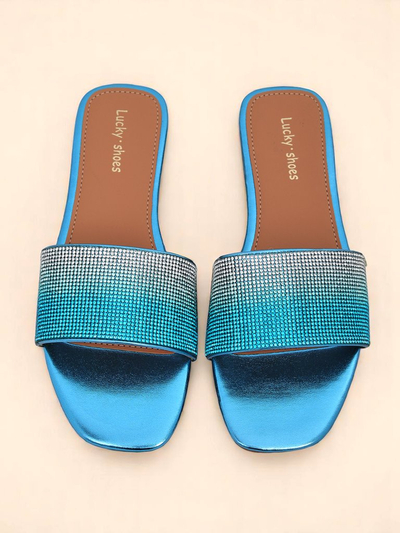 Royalfashion Women's Flip-Flops with Zircons ShinyGlow