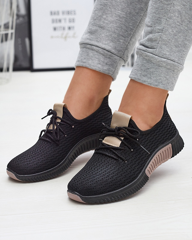 Черные женские спортивные туфли с коричневыми вставками Keteti - Обувь