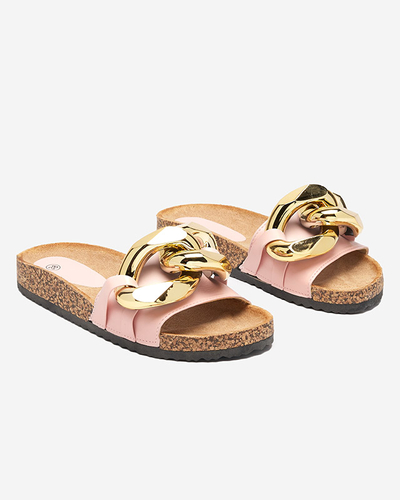 Naiste roosad sussid Sofig- Footwear kaunistusega