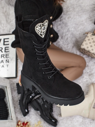 Emelune Eco Suede Lace-up Women's Ankle Boots