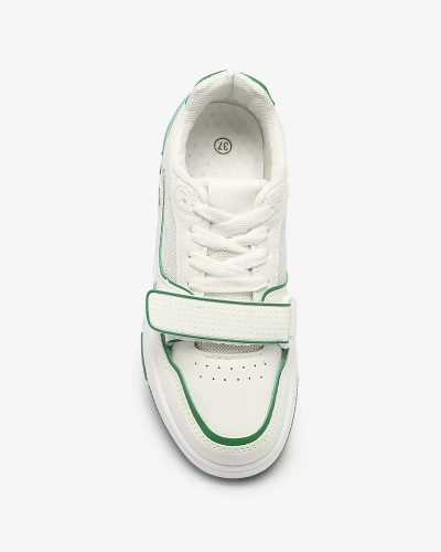 Women's sports sneakers in white and green color Xirrat- Footwear