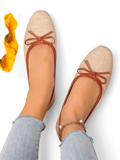 Royalfashion Women's ballet flats with glitter and a bow Aramie