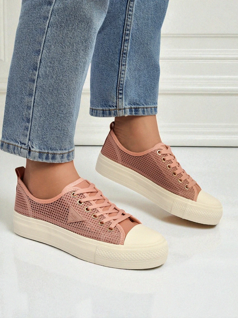 Afrodyta Rosa Women's Sneakers – Breathable Pink Fabric Shoes for Summer