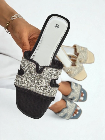 Royalfashion Women's sandals with rhinestones CrystalEase