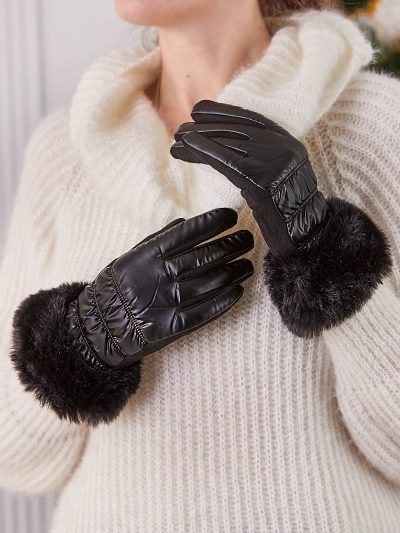 Royalfashion Women's gloves with fur