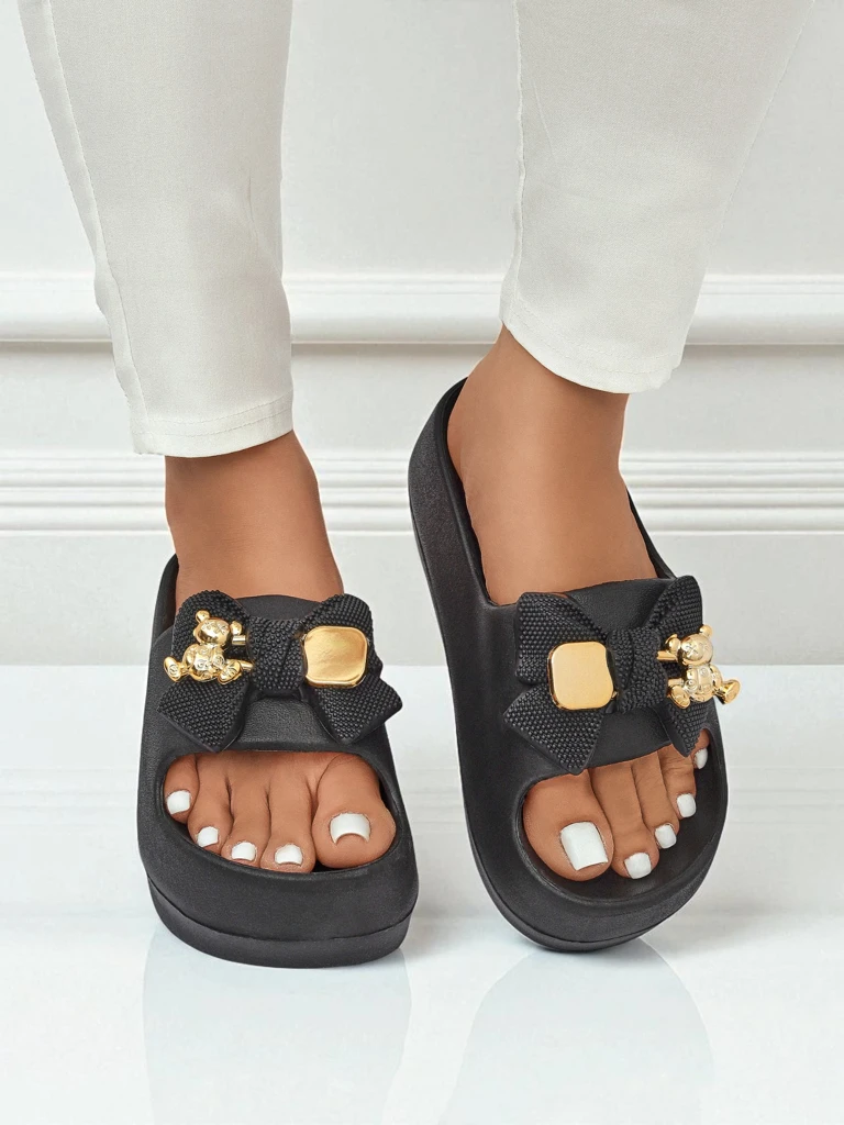 Royalfashion Женские резиновые шлепанцы с декоративным бантом Alday