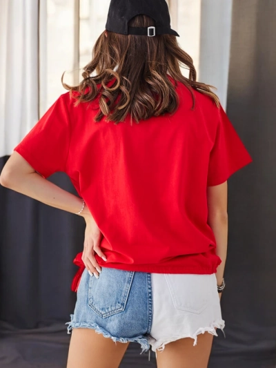 Royalfashion Women's Cotton T-shirt LOVE with rhinestones