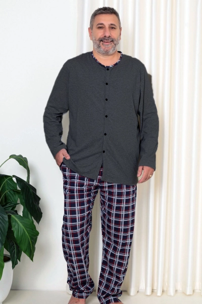 Royalfashion Meeste Puuvillane Ruuduline Pijama PLUS SUURUS