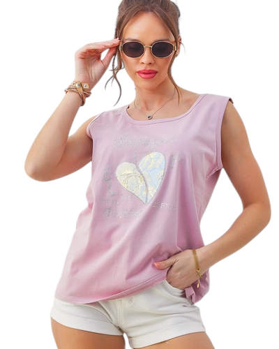 Royalfashion Puuvillane naiste top südamega