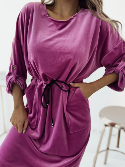Royalfashion Naiste fuksiat värvi midi-kleit