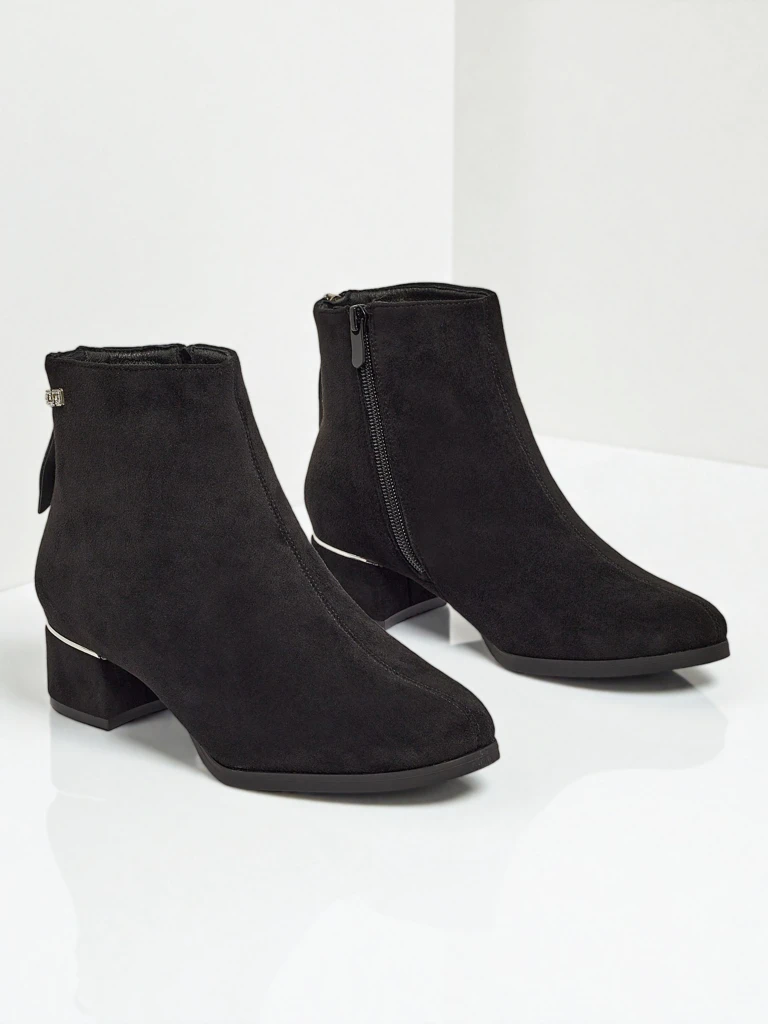 Women's Eco Suede Ankle Boots with Block Heel Arshinea